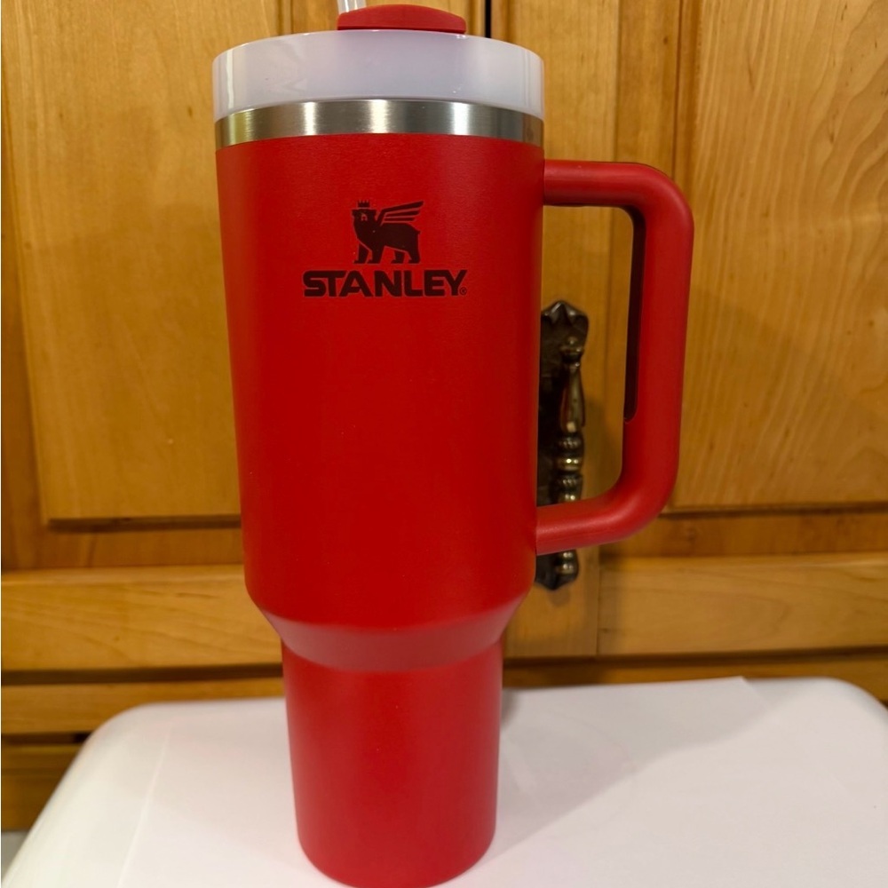 Stanley Bold Red Travel Mug with White Lid